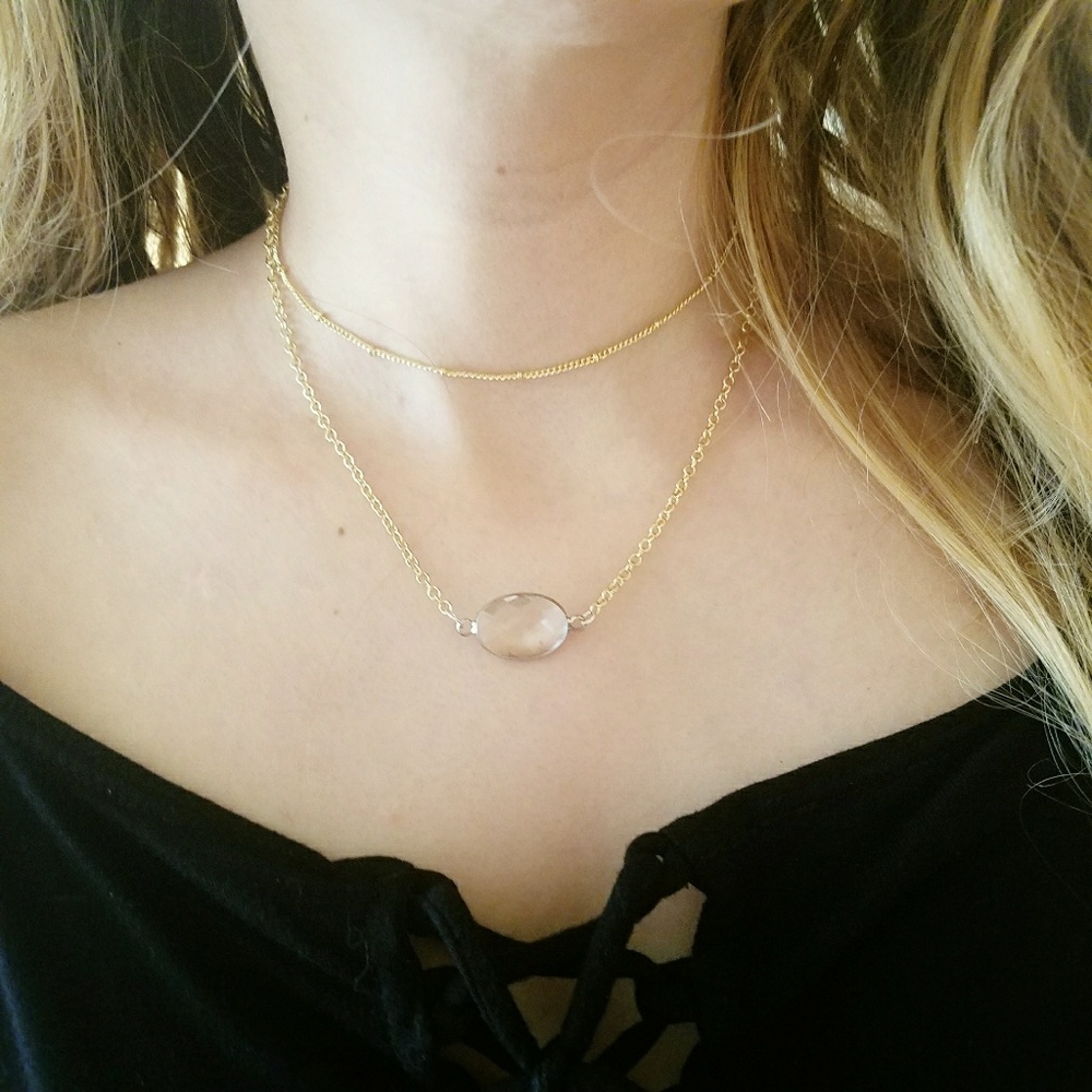 Clear crystal clavicle choker